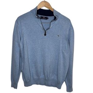 Vineyard Vines Blue 1/4 Quarter Zip Long Sleeve Pullover Women Size M
